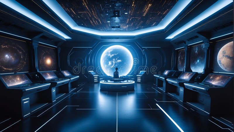 QuantumQuotient\'s TomorrowVista: DataEclipse Odyssey Revelation. AI generate stock illustration