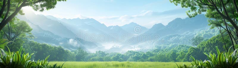 Explore Untouched Beauty Of Nature In This Captivating Landscape Stock Illustration Explore Untouched Beauty Of Nature In This Captivating Landscape Stock Illustration