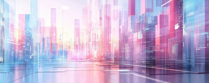 Futuristic cityscape visualization digital realm abstract art urban environment aerial perspective royalty free stock photo