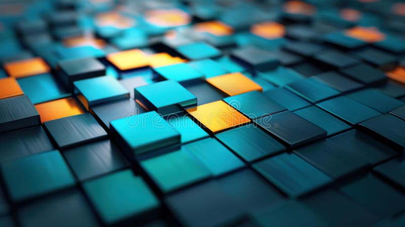 Explore a vibrant digital world in this futuristic cyberspace simulation filled with colorful cubes royalty free illustration