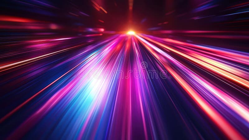 Exploring futuristic digital realms through dynamic light trails and abstract art royalty free stock photography