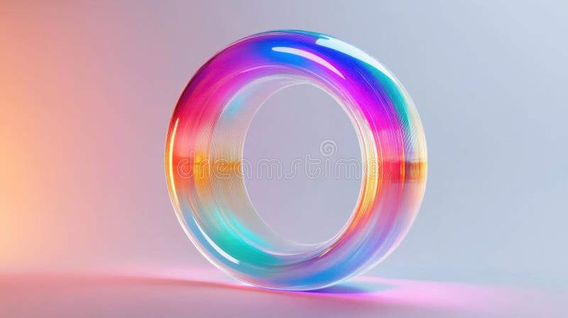Explore vibrant iridescent glass ring abstract art ilustração royalty free