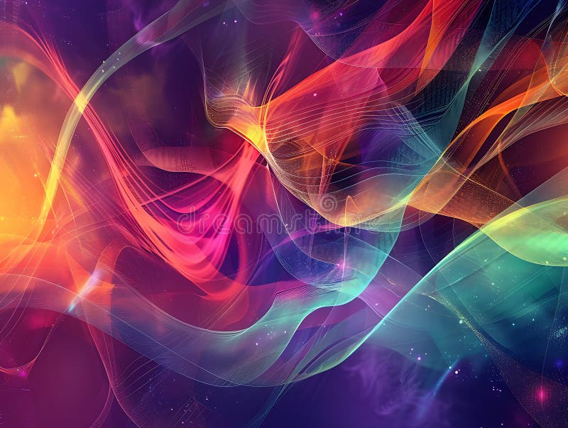 Symphony of Colors: A Mesmerizing Abstract Digital Art Piece vector illustration