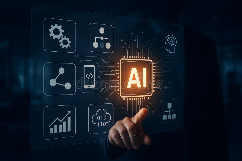 Artificial intelligence ai technology concept for future digital transformation and innovation vector illustration