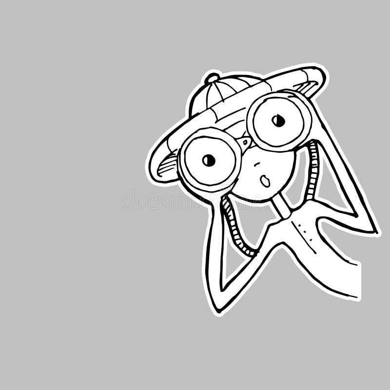black and white monkey with binoculars clipart. Commercial use GIF, JPG, EPS, SVG clipart # 133270 | Graphics Factory