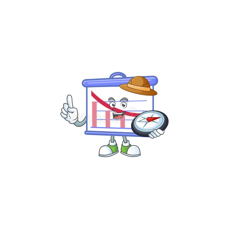 Explorer down graphic board for decrease report vector illustration. Decrease vector illustration vectors