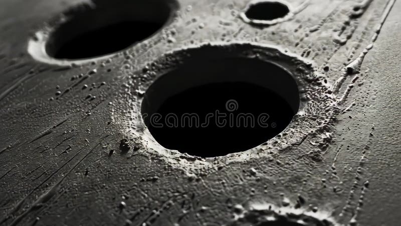 Explorez la texture et la profondeur d'une photo en noir et blanc de près avec des trous captivants qui rehaussent son unicité Ai illustration de vecteur