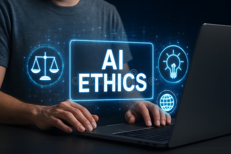 Exploring ai ethics and responsible artificial intelligence development and implementation guide lines vector illustration