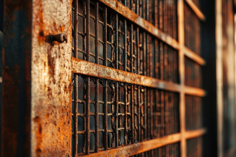 Exploring the beauty of rusted metal with intricate patterns and warm moody lighting in an aged industrial setting royalty free stock photo