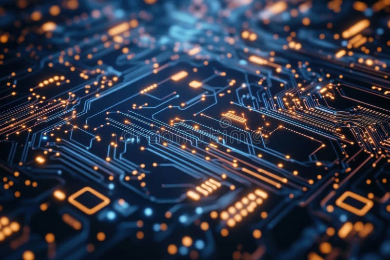 Exploring Circuit Board\'s Intricate Pathways, A Deep Dive into Technology\'s Core vector illustration