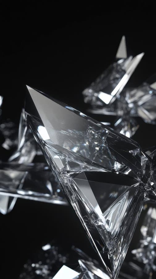 Exploring Crystal Structures, A Close-Up View of Geometric Forms stock illustration
