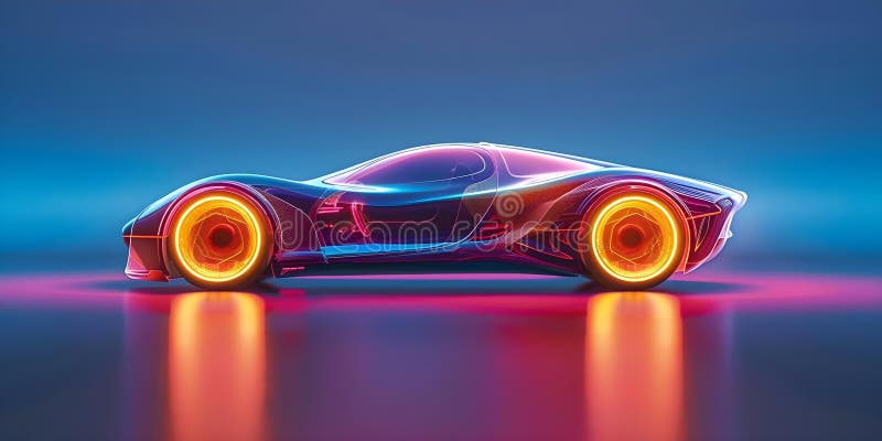 Exploring Cutting-Edge Safety Features in Futuristic Model Car Design. Concept Technology vector illustration