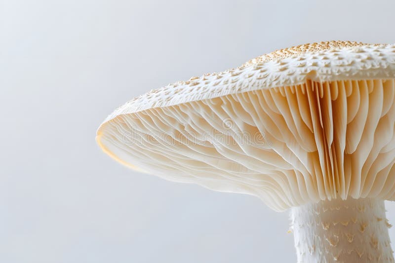 Exploring the Delicate Underside of a Mushroom Cap, Unveiling the Intricate Gills and their Structure with Stunning vector illustration