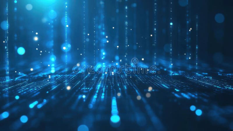 Exploring digital data streams, a visual journey into the abstract world of information flow stock illustration