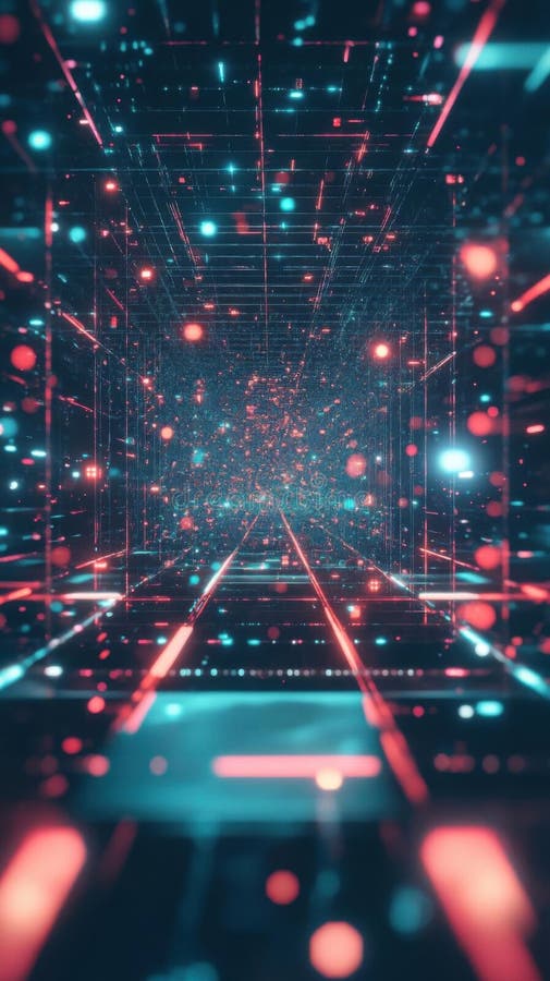 Exploring Digital Networks, A Journey Through Cyberspace\'s Data Streams and Infinite Possibilities vector illustration