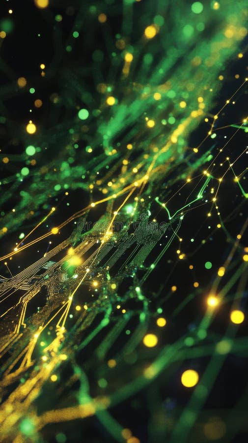 Exploring digital networks, a vibrant visual journey into data streams and connections vector illustration