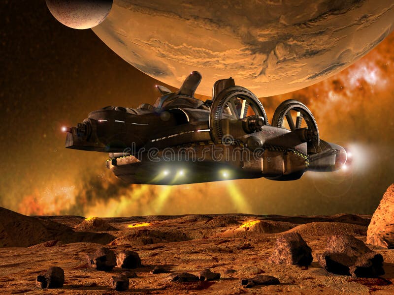 Exploring far planets royalty free illustration