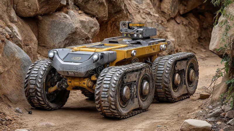 Exploring the Future of Autonomous Systems in Difficult Terrains Through Miniature Toy Trucks and Robotics Innovations vector illustration