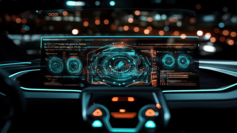 Exploring futuristic car dashboards, advanced technology in automotive interfaces vector illustration
