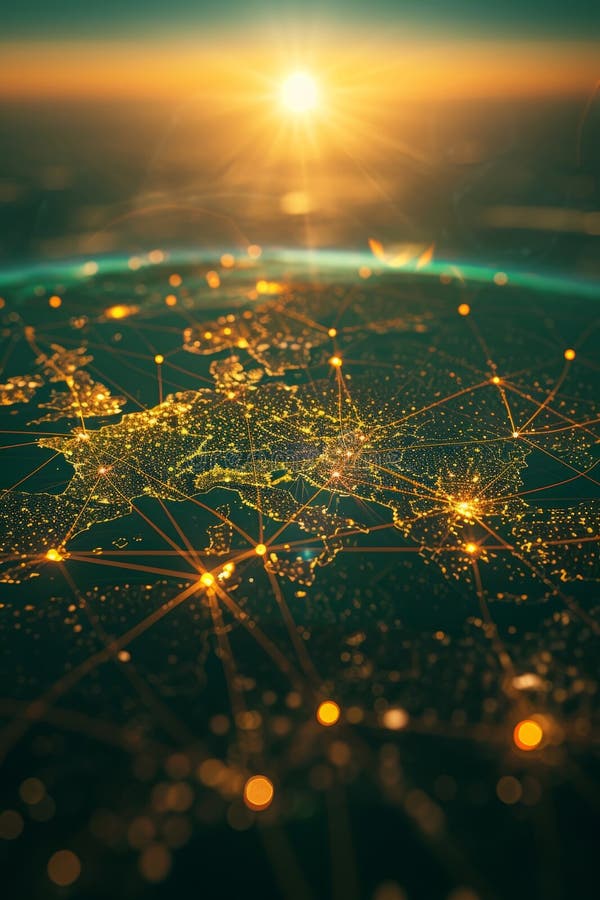 Exploring global trade mapping critical shipping routes and supply chain logistics vector illustration