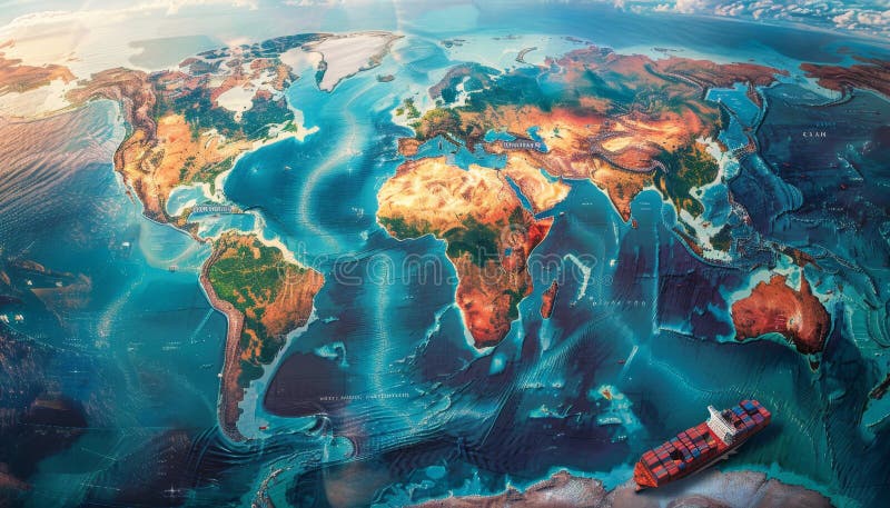 Exploring global trade mapping essential shipping routes and supply chain logistics royalty free illustration