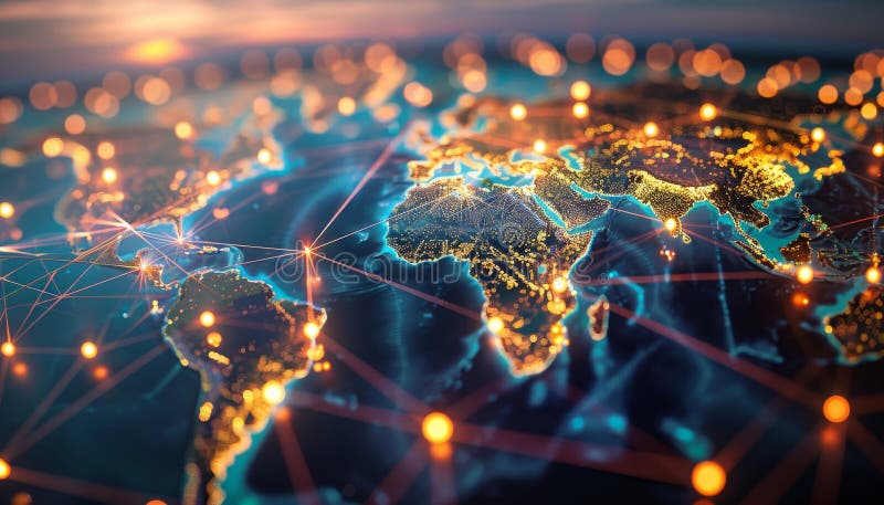 Exploring global trade mapping essential shipping routes and supply chain logistics royalty free illustration