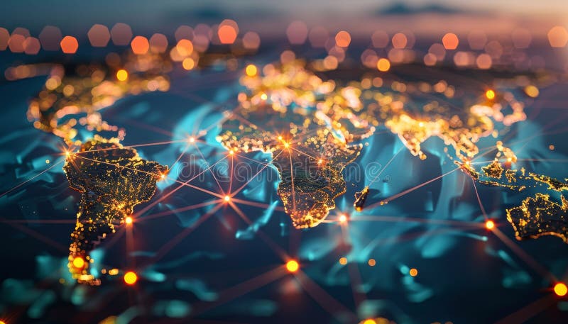 Exploring global trade mapping vital shipping routes and supply chain logistics stock illustration