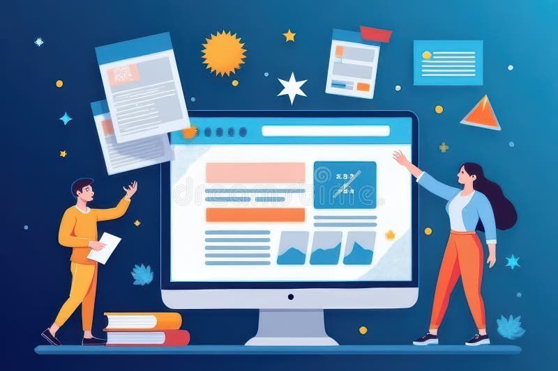 Analyzing Website Design\'s Effect on Click Rates royalty free illustration