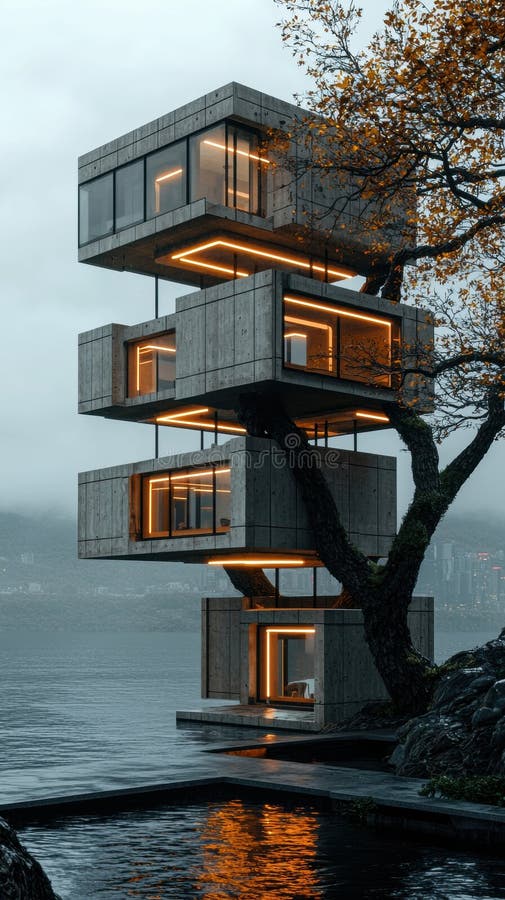 Exploring the Integration of Digital Transformation in Business through a Visual Treehouse Concept royalty free illustration