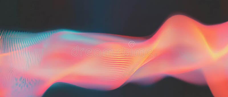 Exploring interconnected digital waves with vibrant colors and dynamic patterns stock illustration