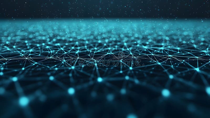 Exploring the Intricacies of a Digital Network Floating in a Dreamlike 3D Environment vector illustration