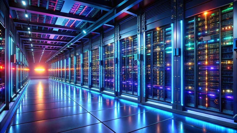 Exploring the Intricate Network A Deep Dive into CuttingEdge Data Center Technology vector illustration