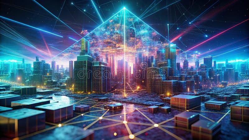 Futuristic digital landscape showing interconnected AI agents and quantum computing nodes in 2026