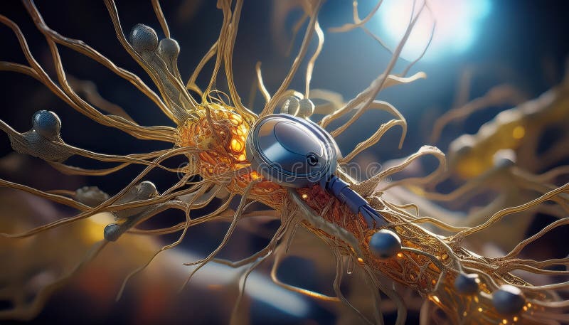 Exploring intricate neural networks in a royalty free stock photo