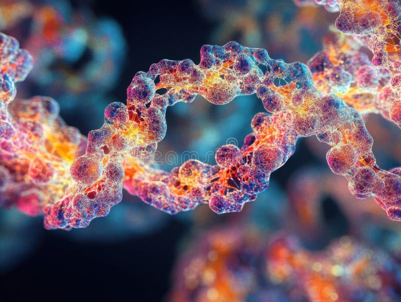 Exploring the intricate structure of dna, a microscopic journey vector illustration
