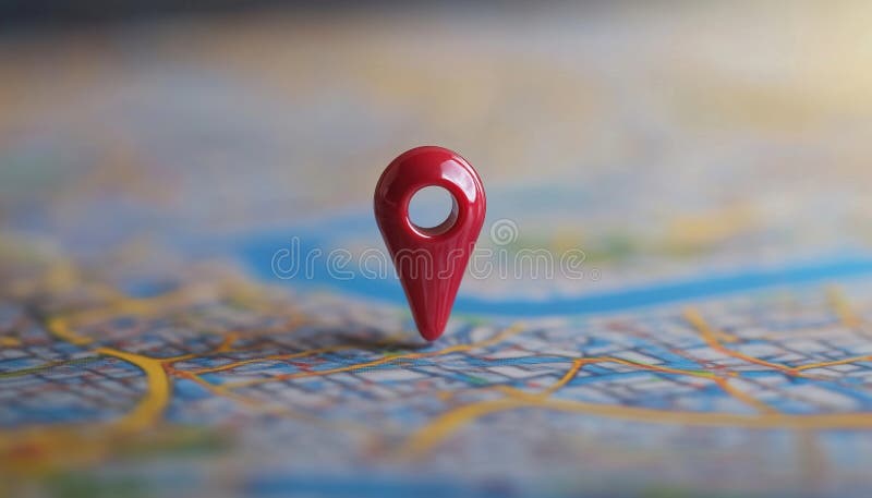 Exploring Location On A Map And Pinning Above A Blue Tone Cityscape With Network Connection royalty free stock photos