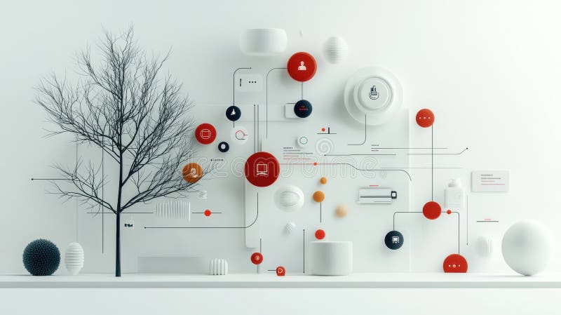 Exploring Optimized Technical Support with Creative Workflow Icons Depicting Customer Services stock illustration