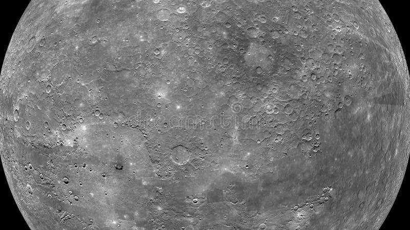 Exploring planet Mercury in high resolution show extremely detailed surface with craters, plains and mountains stock video