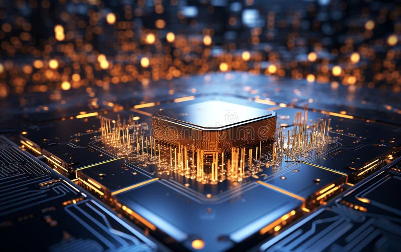 Exploring Quantum Computing. Generative By Ai stock illustration