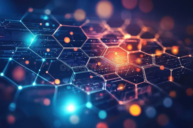 Exploring technological innovations in a futuristic data environment royalty free stock images