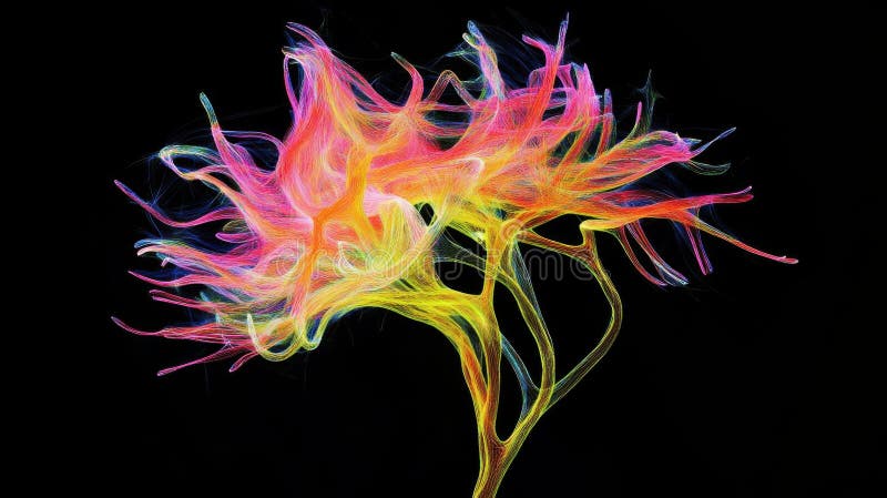 Exploring vibrant abstract art, colorful lines create mesmerizing patterns stock illustration