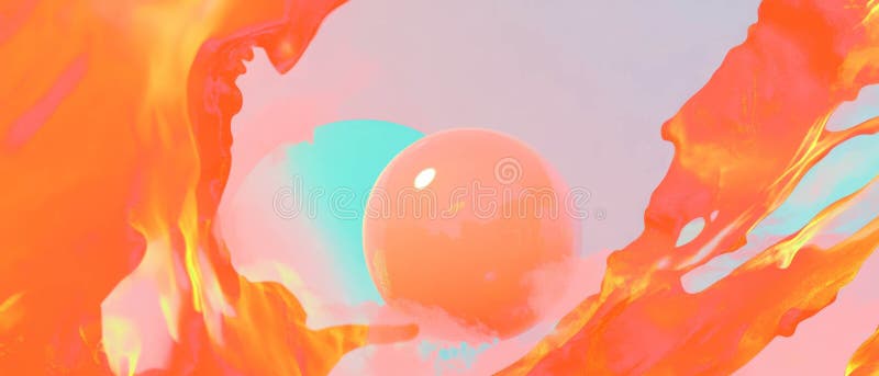 Exploring vibrant abstract shapes and sparks in a creative digital space stock illustration