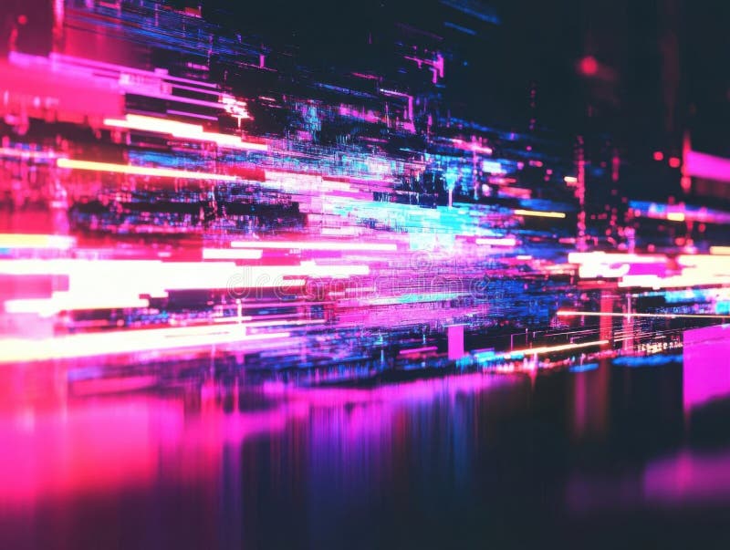 Exploring vibrant digital streams, a journey into colorful data flows vector illustration