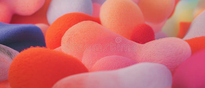 Exploring vibrant felt shapes with soft textures in bright colors vector illustration