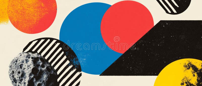 Exploring vibrant geometric lines and abstract forms in modern design space royalty free illustration