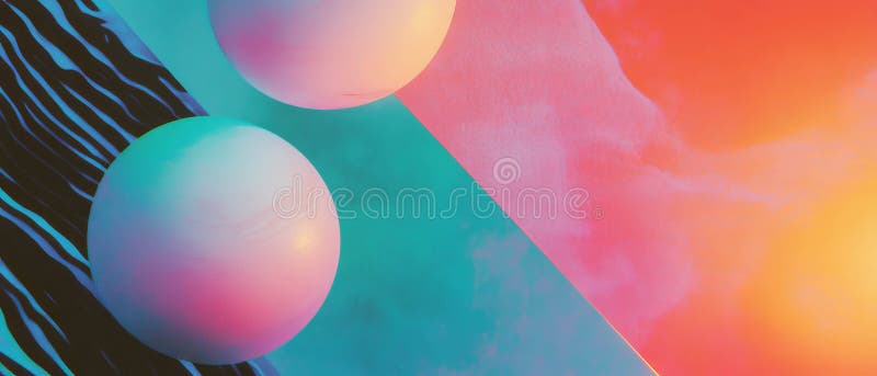Exploring vibrant neon shapes and textures in dynamic geometric patterns royalty free illustration