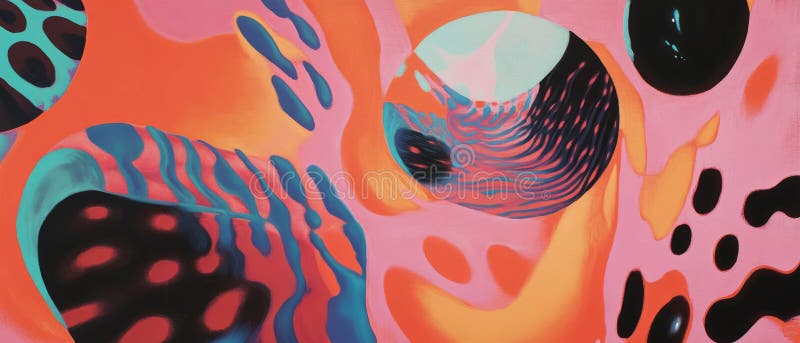 Exploring vibrant patterns of expansion and contraction with pulsating visual rhythm stock illustration