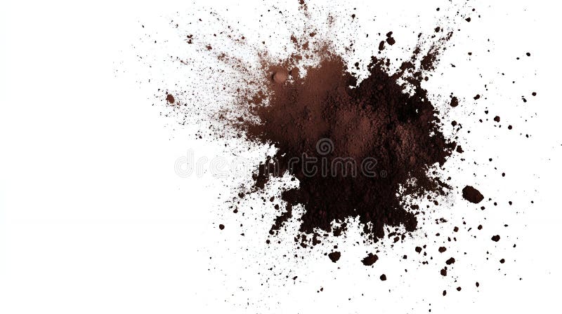 Explosie van donkerbruin poeder stock illustratie