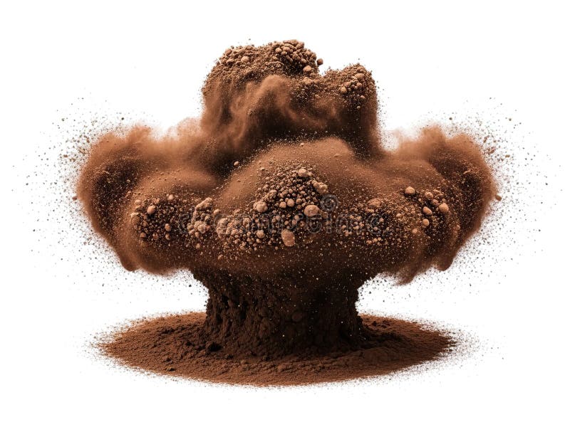 Explosie van een donkerbruine poederwolk vector illustratie