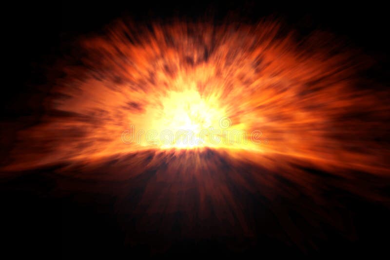 An image of a big and heavy explosion. Big bang illustrations